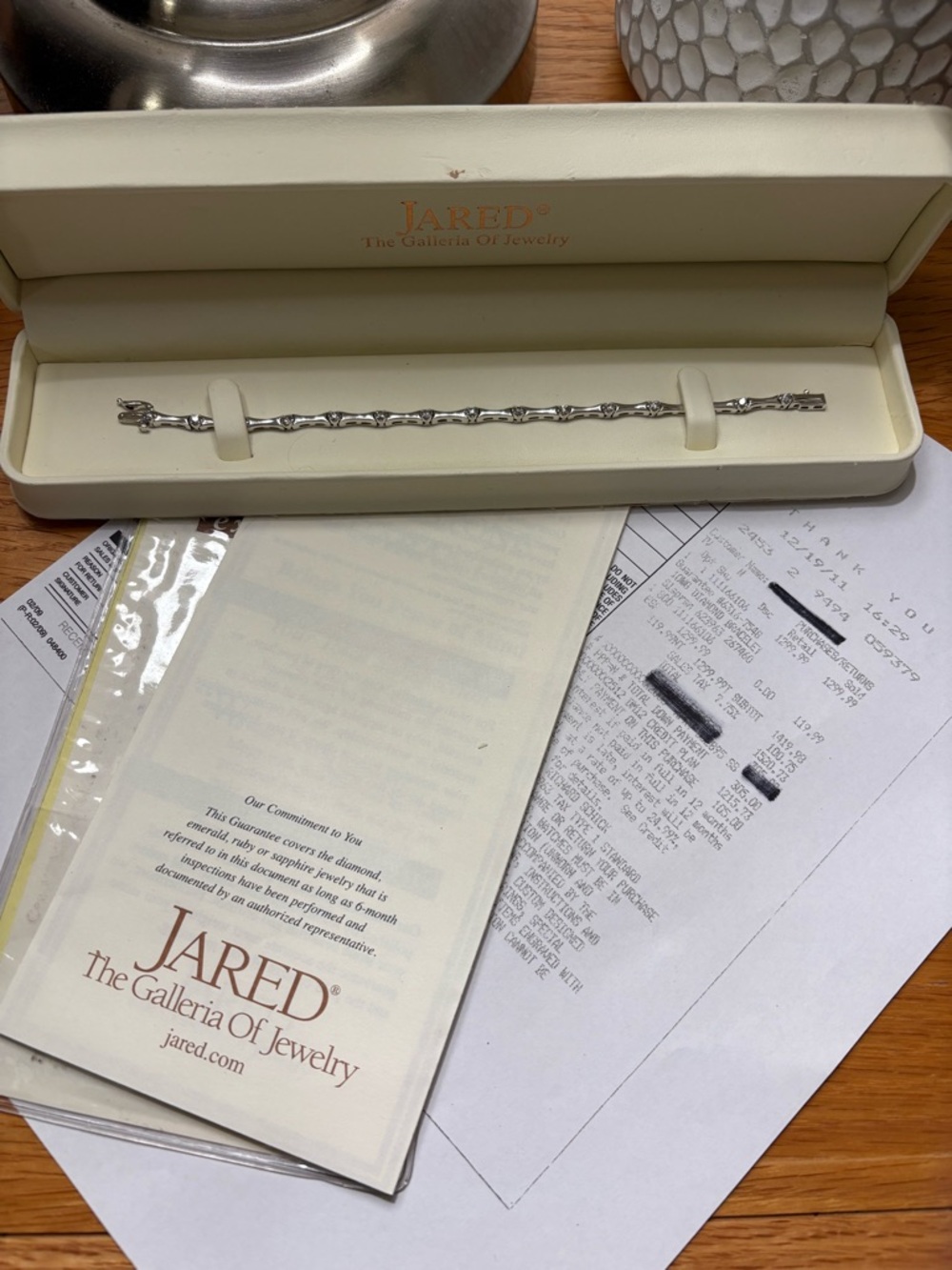 Jared 10K White Gold tennis bracelet 1ct tw. - Picture 3 of 7
